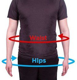 Measure waist-to-hip ratio for man